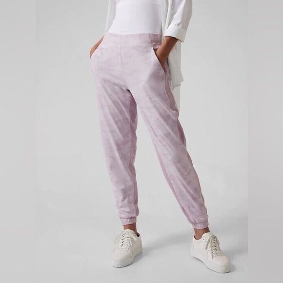 Athleta Size 16 Lavender Brooklyn Lined Camouflage Drawstring Waistband Jogger - Picture 2 of 14